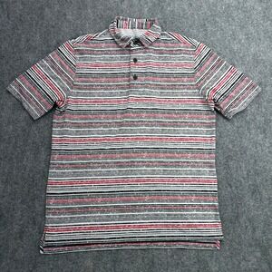 IBKUL Polo Shirt‎ Mens Small Red Black White Striped Performance Stretch Golf